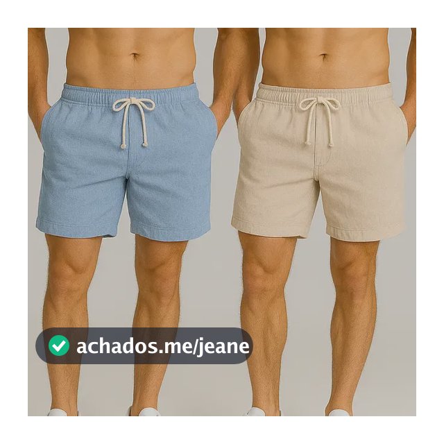 Kit 2 Shorts Linho Masculina Bermuda Estilo Mauricinho Leve