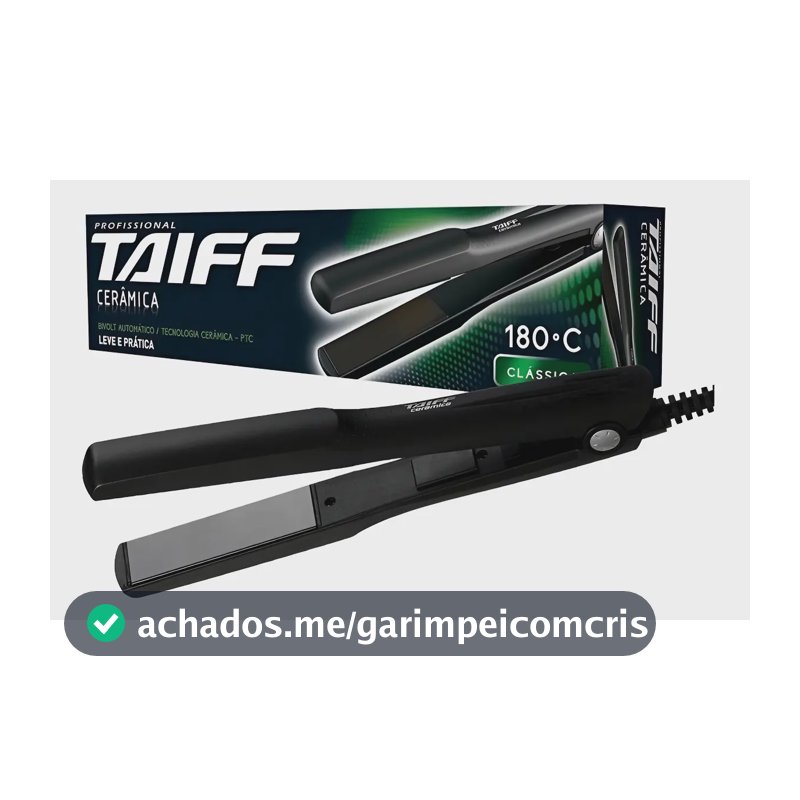Plancha de cabello Taiff Clássica Cerâmica Chapa Taiff, Alisa, Modela negra