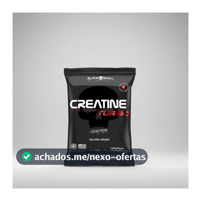 Creatine Turbo 500g Refil Black Skull USA Sem Sabor