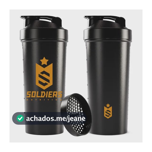 Garrafa Shaker Soldiers Nutrition Slim com capacidade para 600mL -preto