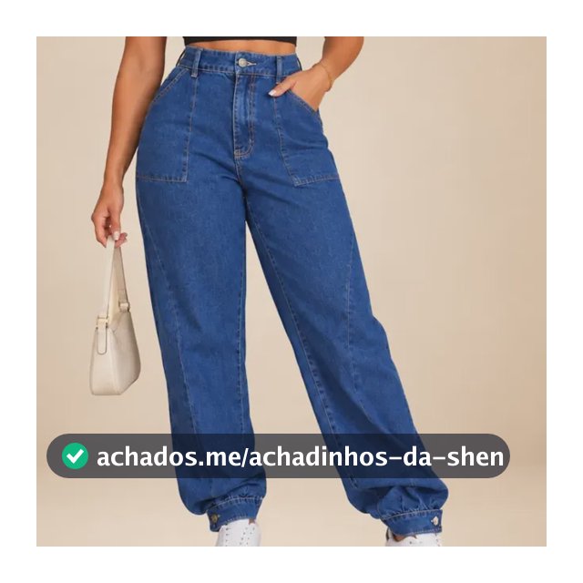 Calça Jeans Mom Aladin Feminina Lavagem Escura Atemporal