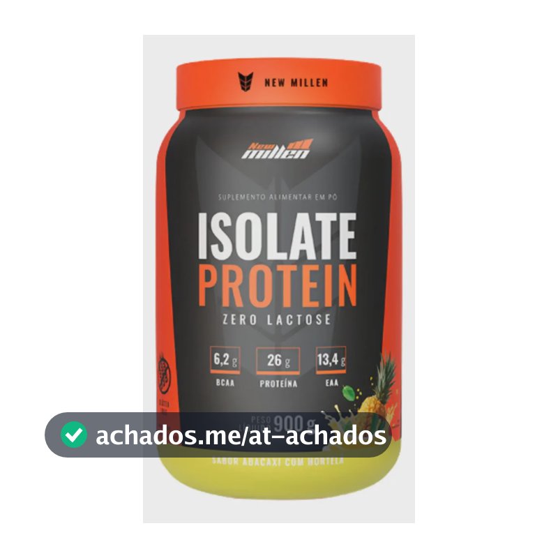 Isolate Protein Zero Lactose Pote 900g New Millen Sabor Abacaxi Com Hortelã