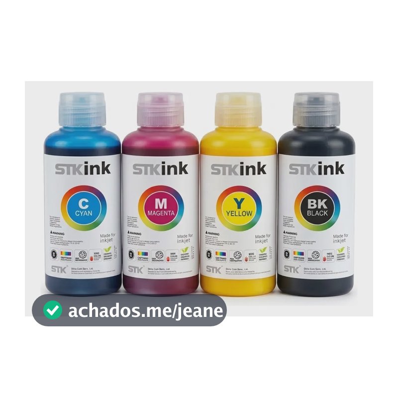 Kit Tinta Stk Refil Sublimatica Para Epson L121 L3250 100ml K,m,c,y