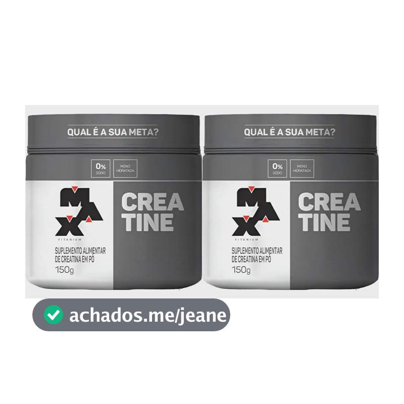 Combo 2x Creatina Pura 150g Pote - Kit Atacado Max Titanium Sem Sabor