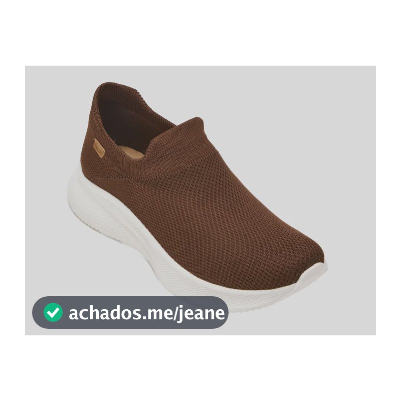 Tênis Feminino Slip On Knit Anacapri Marrom Liso 38