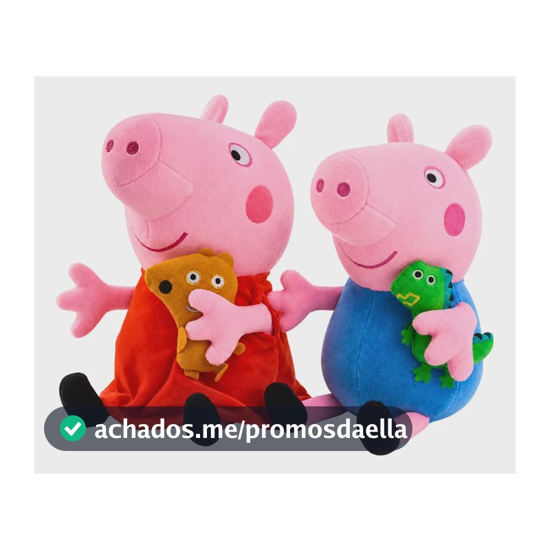 Kit 2 Pelúcias Peppa Pig E George Brinquedo Infantil Super Macio Personagem Antialérgico Presente Crianças