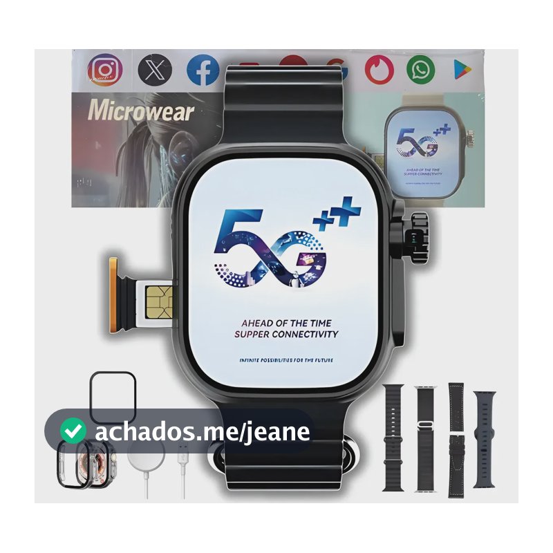 Smartwatch Android Chip 5g 2gb Ram 16gb Play Store Wifi Gps Preto Titânium