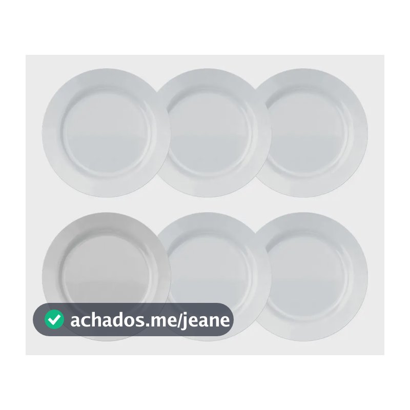 Jogo De Pratos Rasos Duralex Vidro Nadir Opalino Kit 6 Unid Branco -1