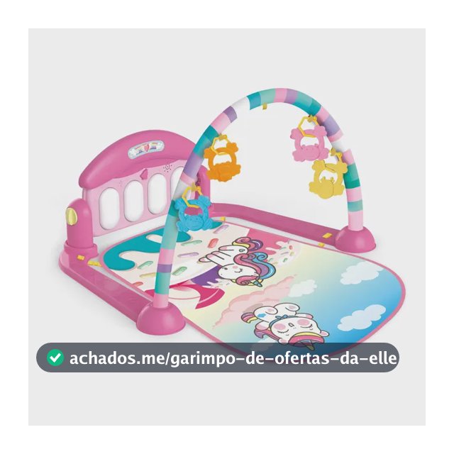 Tapete De Atividades Para Bebê Piano Unicórnio Rosa Maxibaby