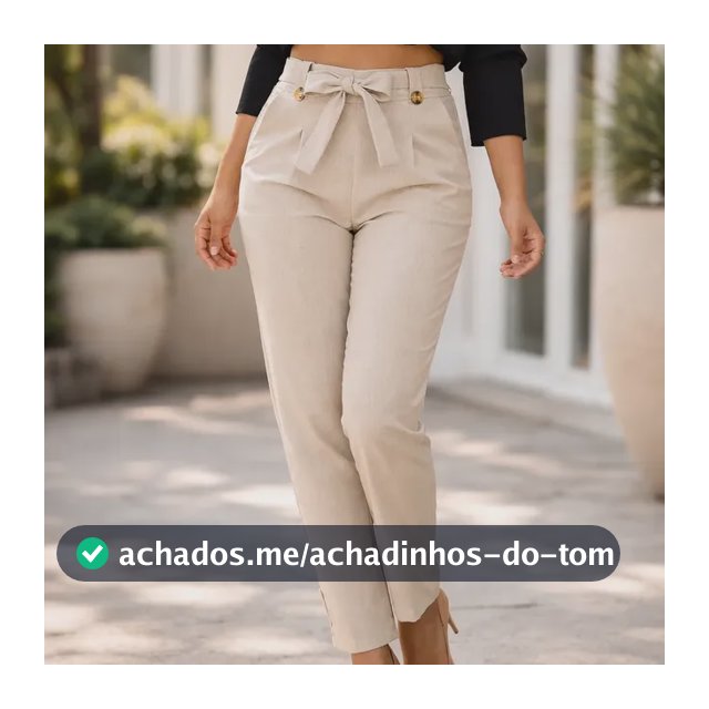 Calça Social Alfaiataria De Linho Modelo Slim Luxo Cintura