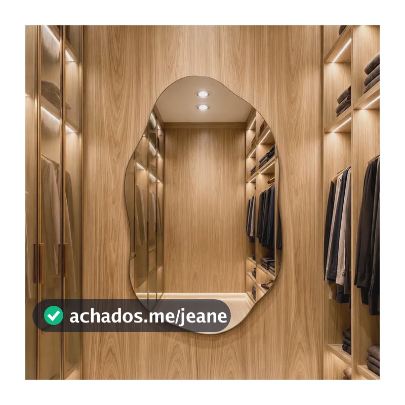 Espelho Vildrex Roma 70x50cm Design Moderno Lapidado Luxo Suporte