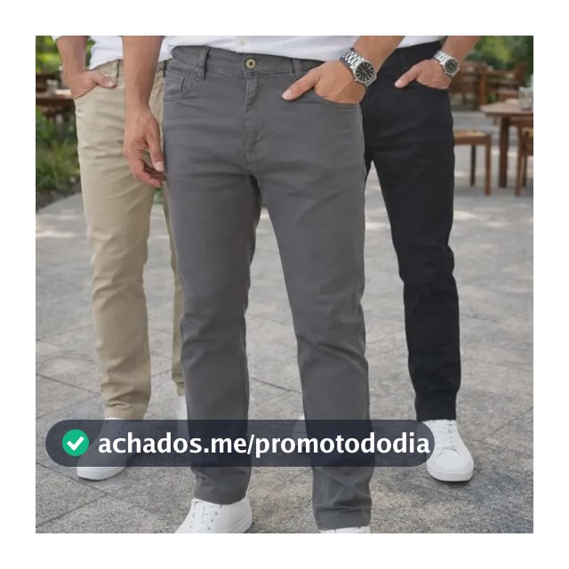 Kit 3 Calça Masculina Plus Size Sarja Social Esporte Fino