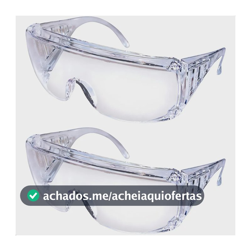 Kit 2 Óculos De Proteção Sobrepor Incolor Segurança Epi Incolor