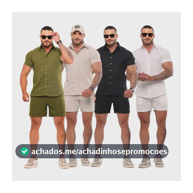 Conjunto Masculino Linho Camisa Shorts Mauricinho Com Bolso