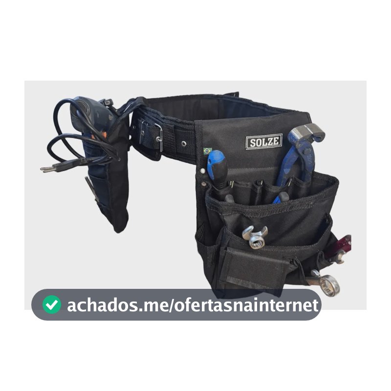 Cinto Duplo Preto Solze Porta Ferramentas, Parafusadeira Preto