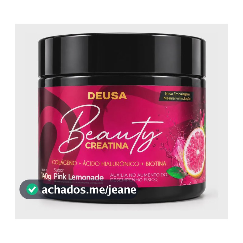 Creatina Feminina Deusa Suplementos Com Colágeno e Ácido Hialurônico, Vitaminas, Minerais 140g Sabor Pink Lemonade