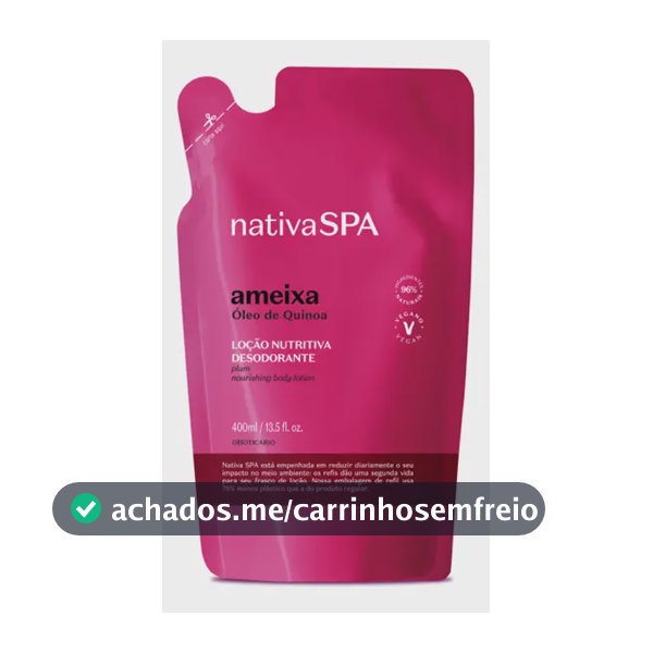 Refil Loção Hidratante Desodorante Corporal Nativa Spa Ameixa 400 ml
