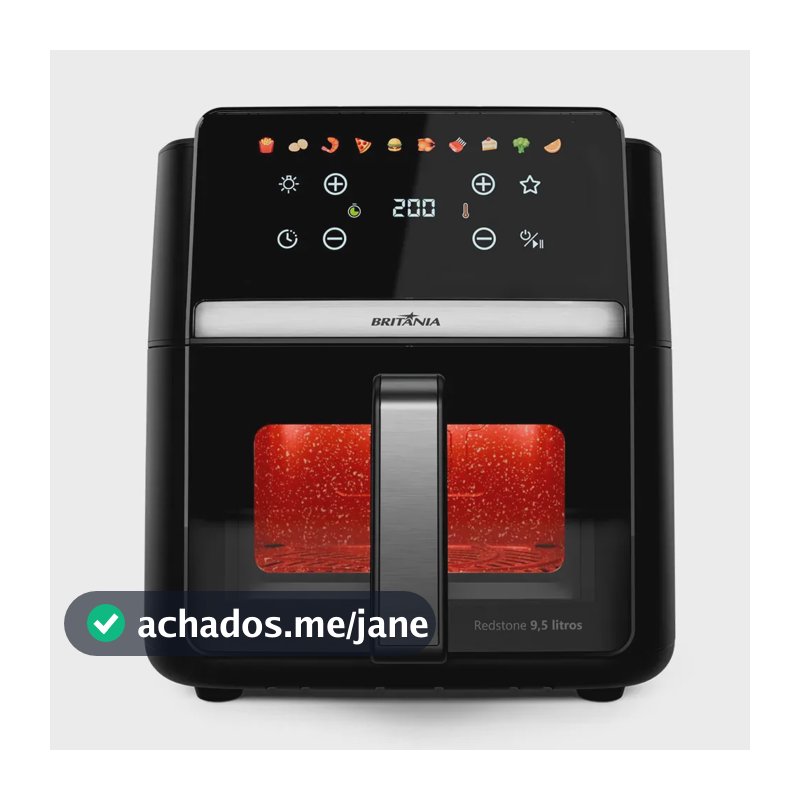 Air Fryer Britânia 9,5l Painel Digital 1800w Baf95a