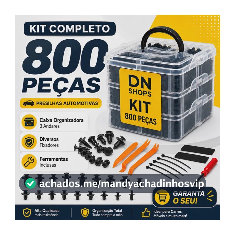Kit 800 Presilha Grampo Parabarro Parachoque Universal Carro