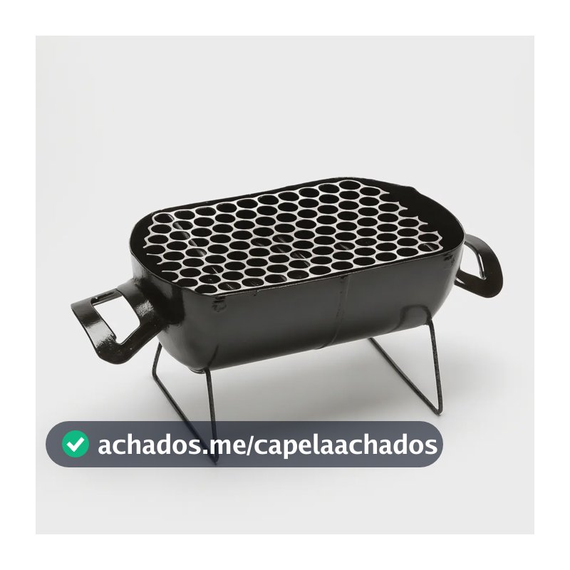 Churrasqueira Móvel A Carvão Portátil para Família, em Aço Inox com Grelha de 22 cm
