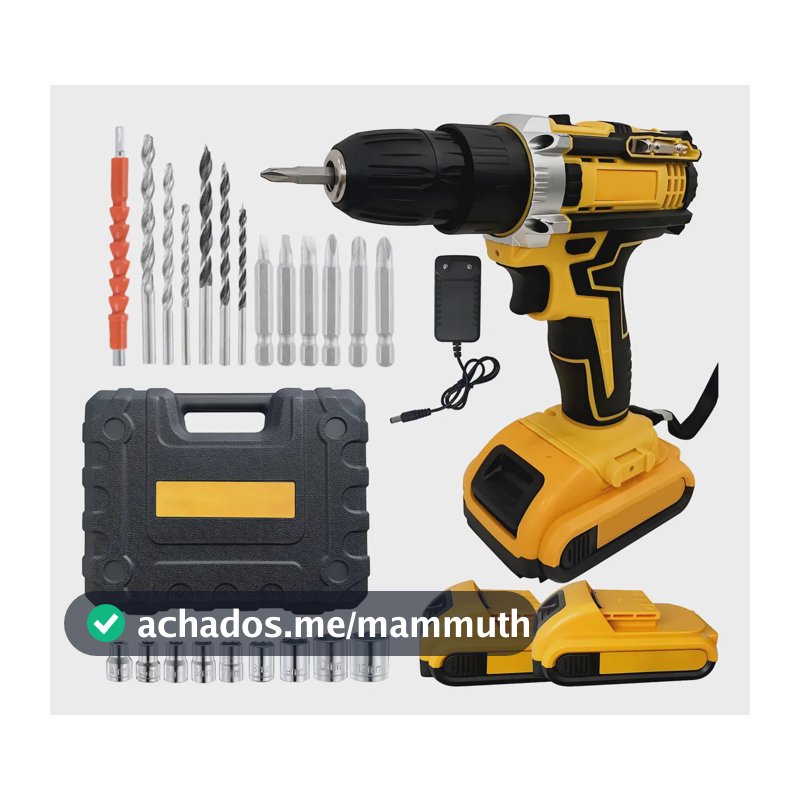 Parafusadeira Furadeira 48v Velocidade Variável Reversível Amarelo 48v 60hz