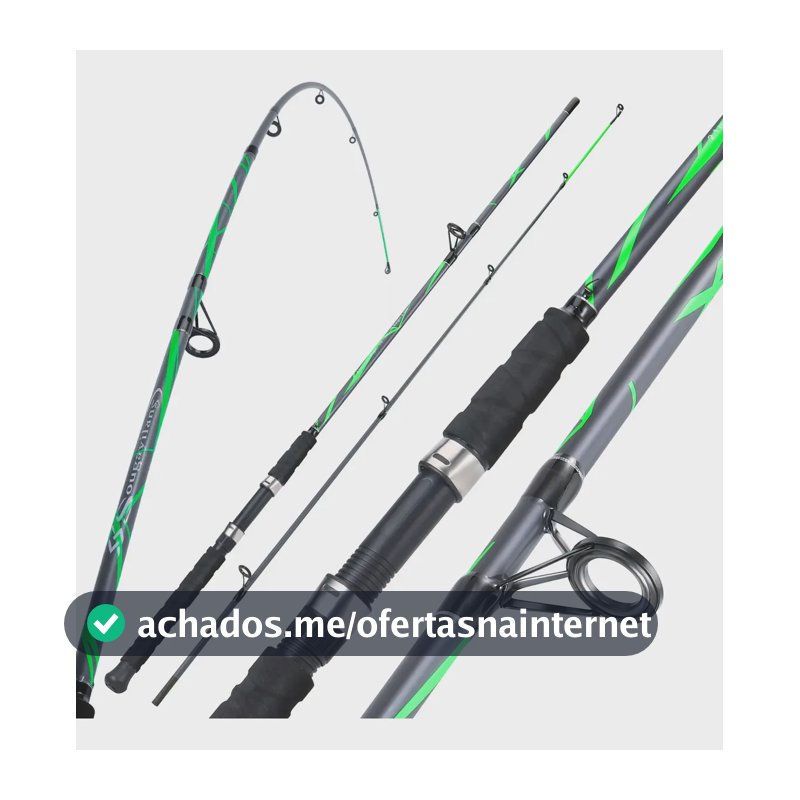 Vara Para Molinete Maciça 2 Partes 2,10 M Suporta 15 Kg Verde