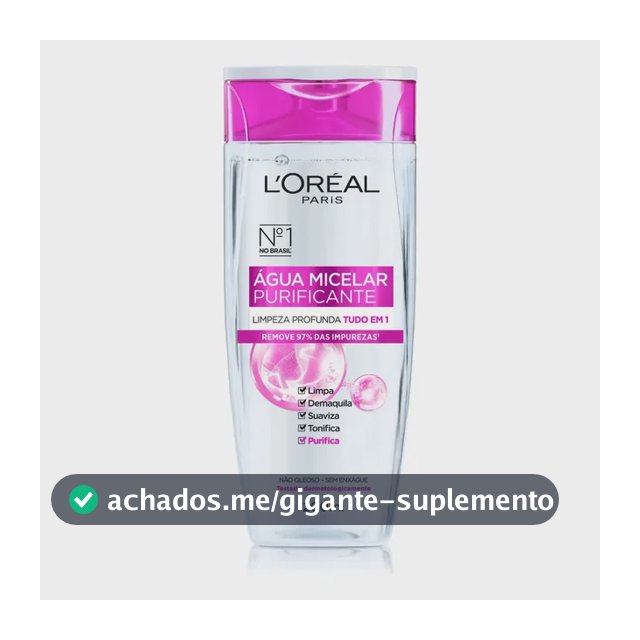 Água Micelar Solução de Limpeza 5 em 1 Limpa, Demaquila, Purifica, Suaviza e Reequilibra, Cuidado Diário para Todos os Tipos de Peles L'Oréal Paris 200ml
