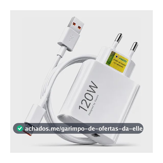 Carregador Turbo 120w Usb-c Para Xiaomi Redmi Poco X7 Branco Branco