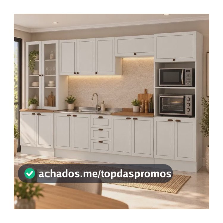 Cozinha Modulada Completa 6 Peças Modelo Americano Branco/ébano