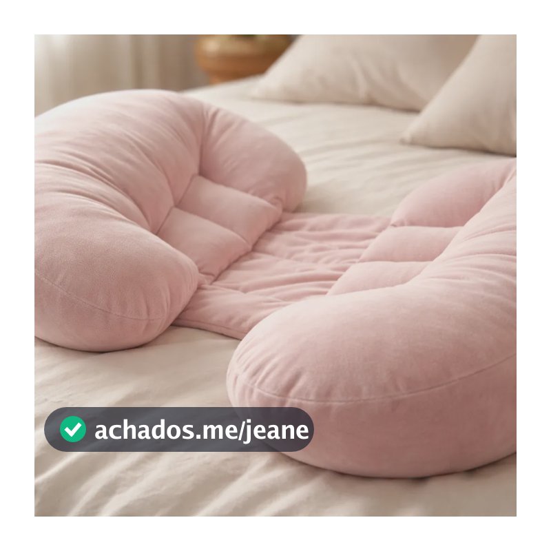 Almofada Para Gestante Gravida Deitar De Lado Ajuda No Sono Rosa