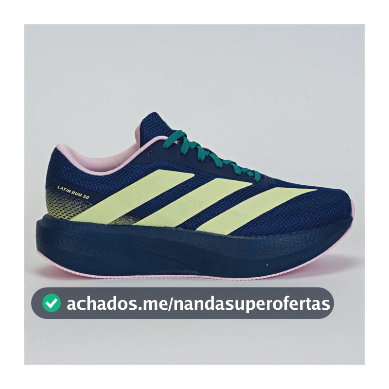 Tênis adidas Latin Run 3.0 Unissex Corrida Caminhada Azul Escuro/amarelo 38 Br