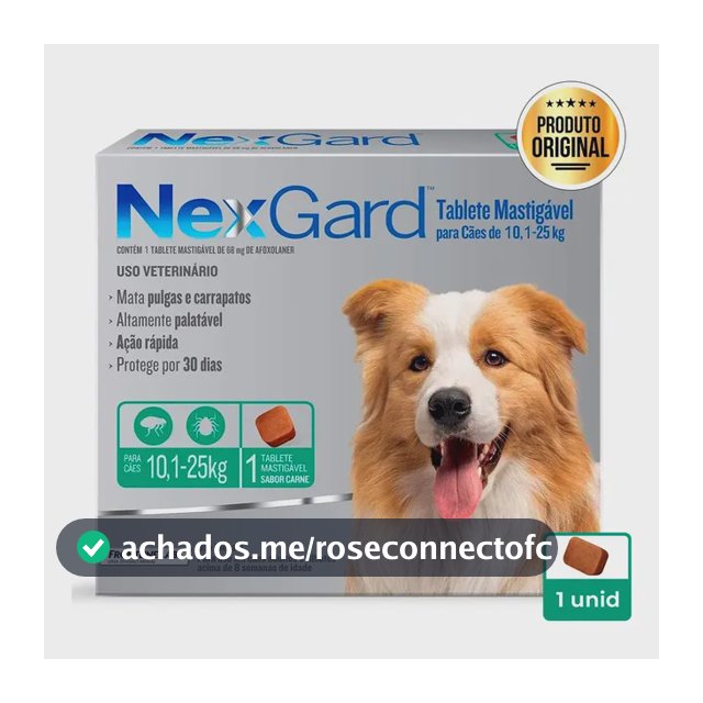 Nexgard Anti Pulgas Cães E Carrapaticida 10-25kg - 1 Tablete Verde