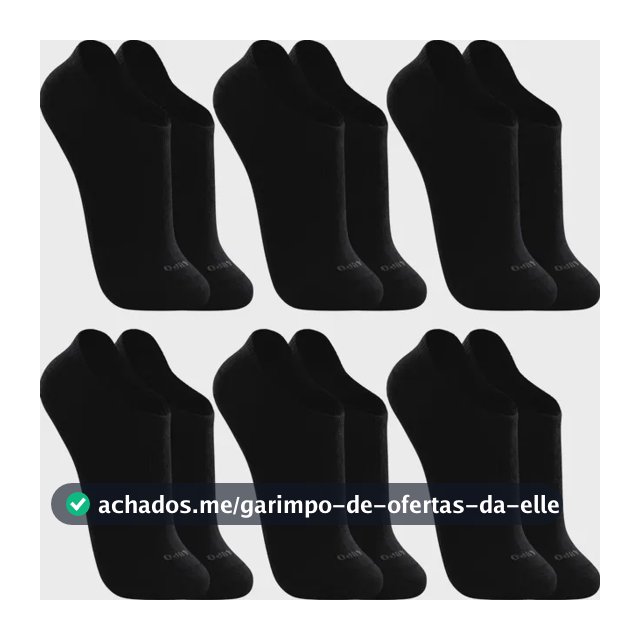 Kit 6 Pares Meias Soquete Invisível Lupo Algodão Unissex