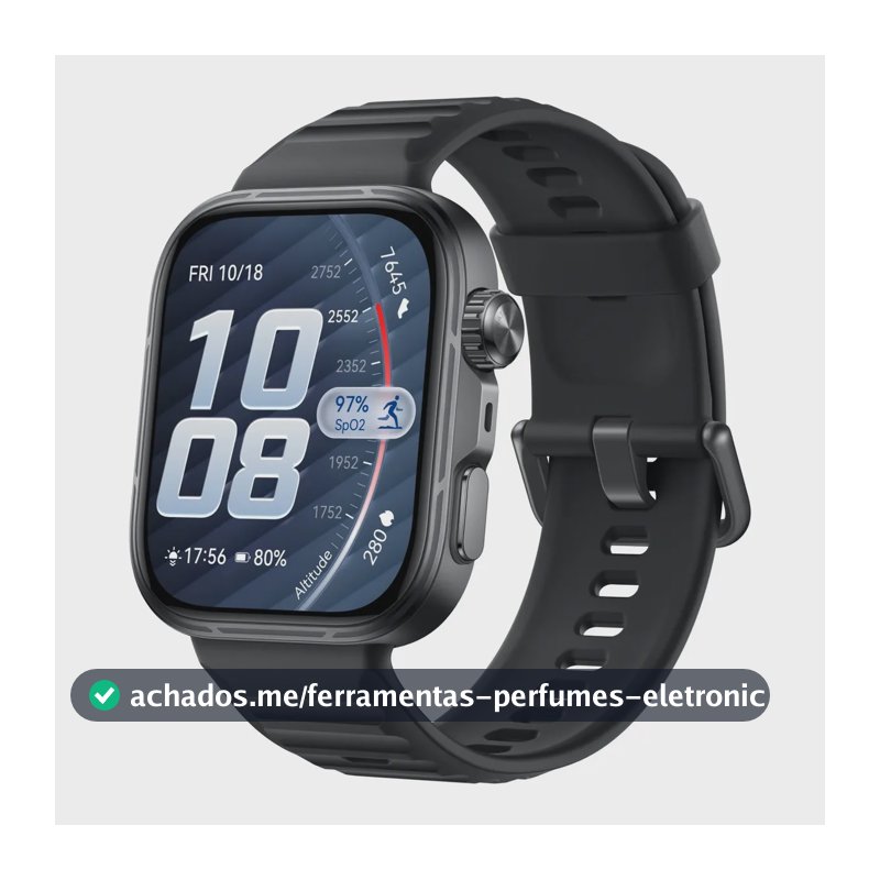 Smartwatch Huawei Watch Fit 5 Pro Tela Fullview Amoled De 1,92 Vidro De Safira Mini Treino Bateria Com Até 10 Dias 64 Gb Gerenciamento Da Saúde Ecg Compatível Com Ios E Android Preto