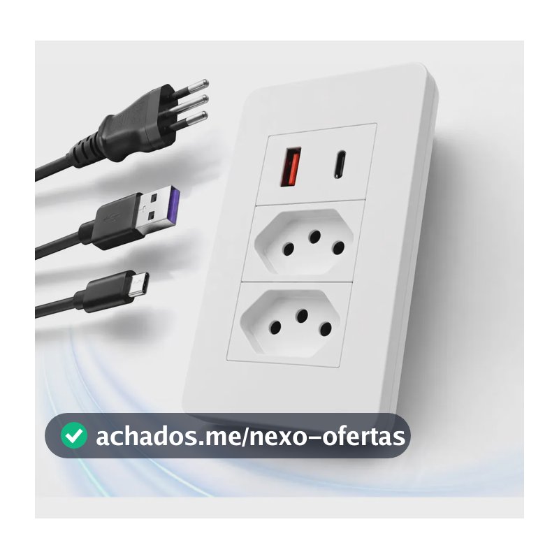 Tomada Dupla 10a Com Usb E Usb-c Bivolt 4 Em 1 Branca - Contaty