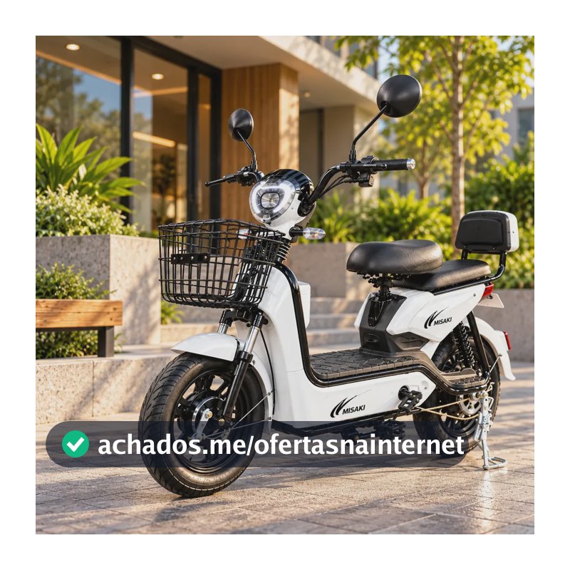 Motocicleta Elétrica Bike Scooter Sem Cnh 800w Mobilidade Branco