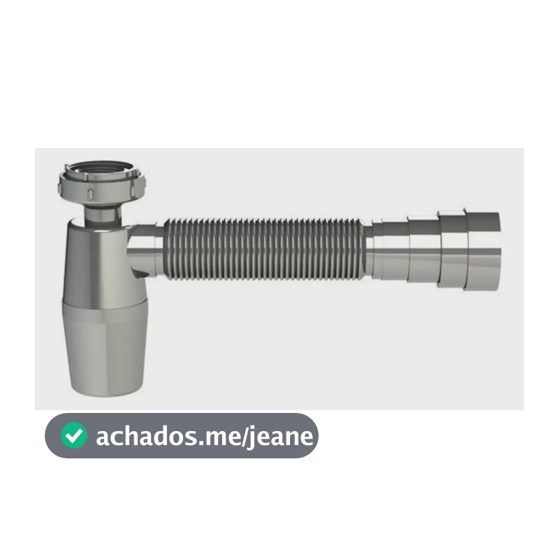 Sifão Cromado Sanfonado C/ Copo Pvc Universal Valeplast