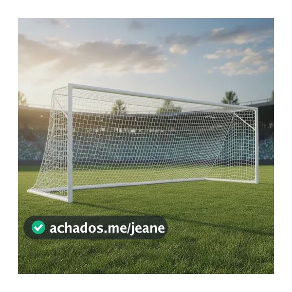 Par De Rede Para Trave De Gol Society Suiço 5mts Fio 2 Seda Branco