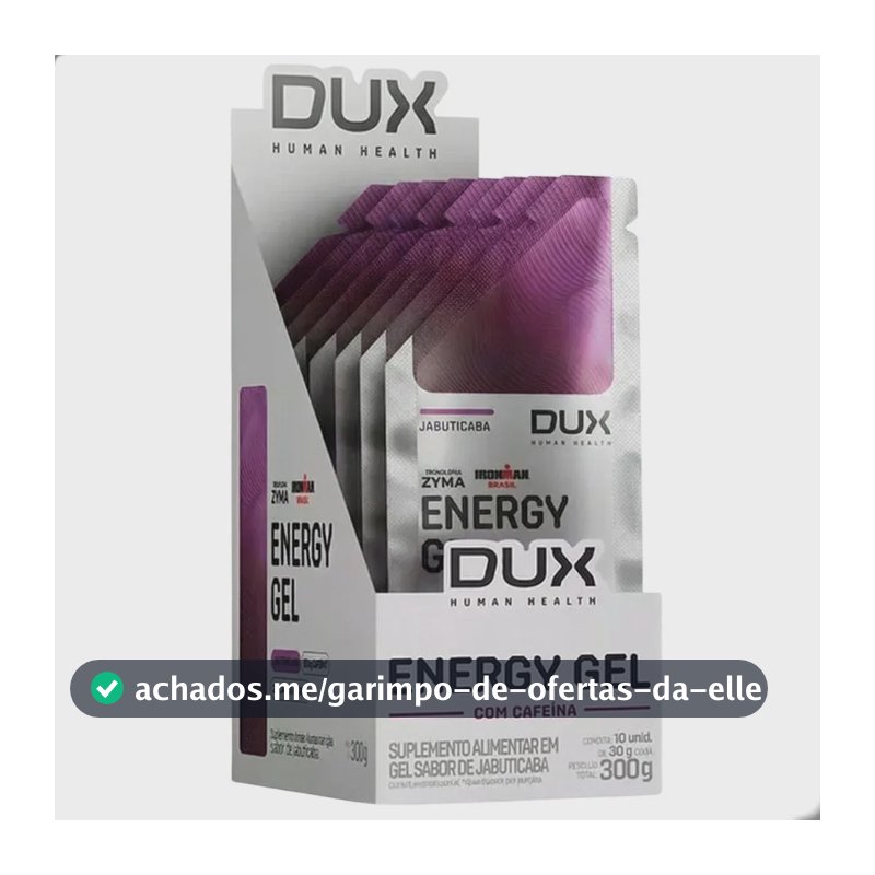 Caixa Com 10 Saches Carbo Gel Dux - Energy Gel Com Cafeina Jabuticaba