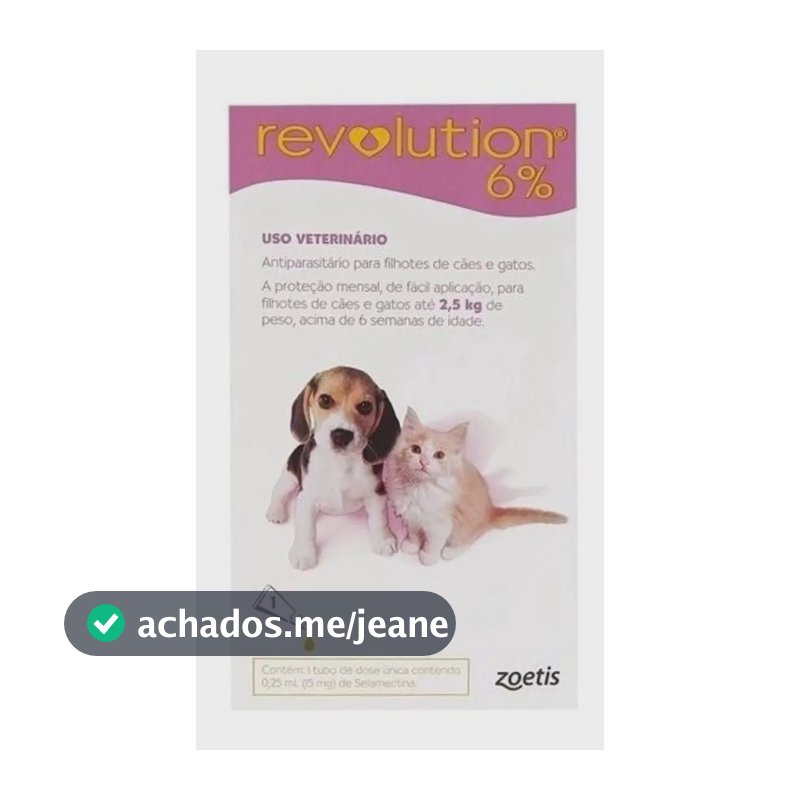 Antipulgas Revolution 6% Para Caes/Gatos Até 2,5 kg - zoetis