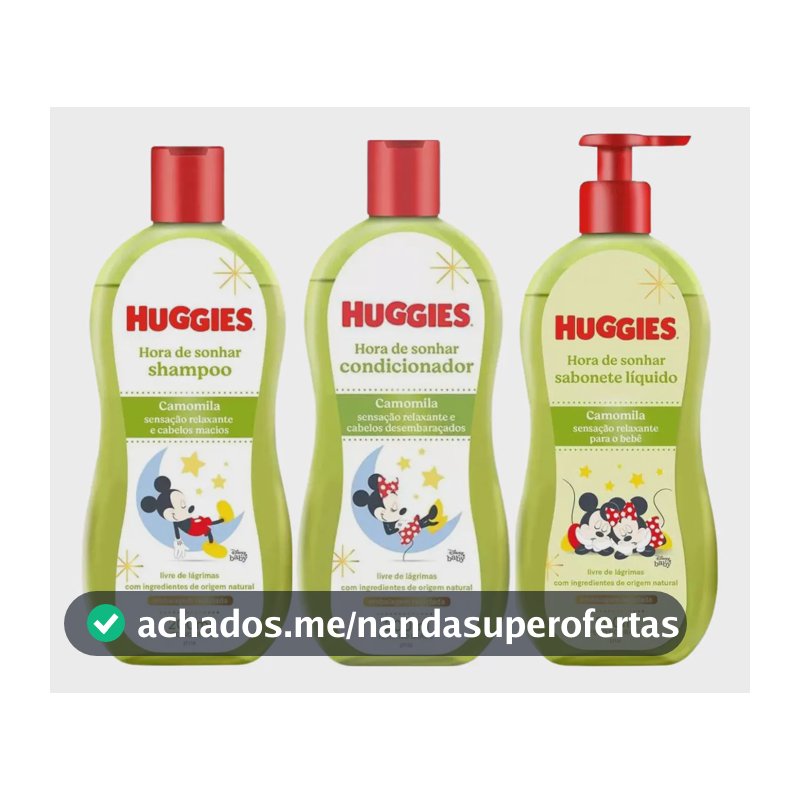 Kit Shampo, Cond E Sab Liquido Huggies Chá De Camomila 200ml
