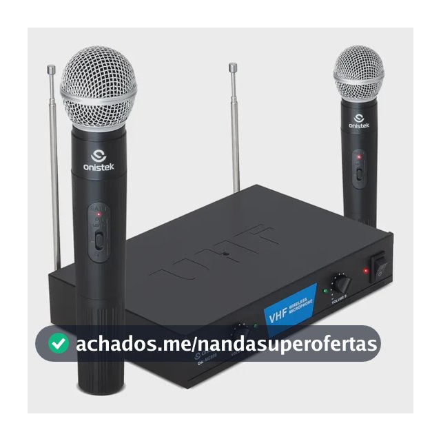 Microfone Duplo Sem Fio Dinâmico Wireless Karaokê P10 Vhf