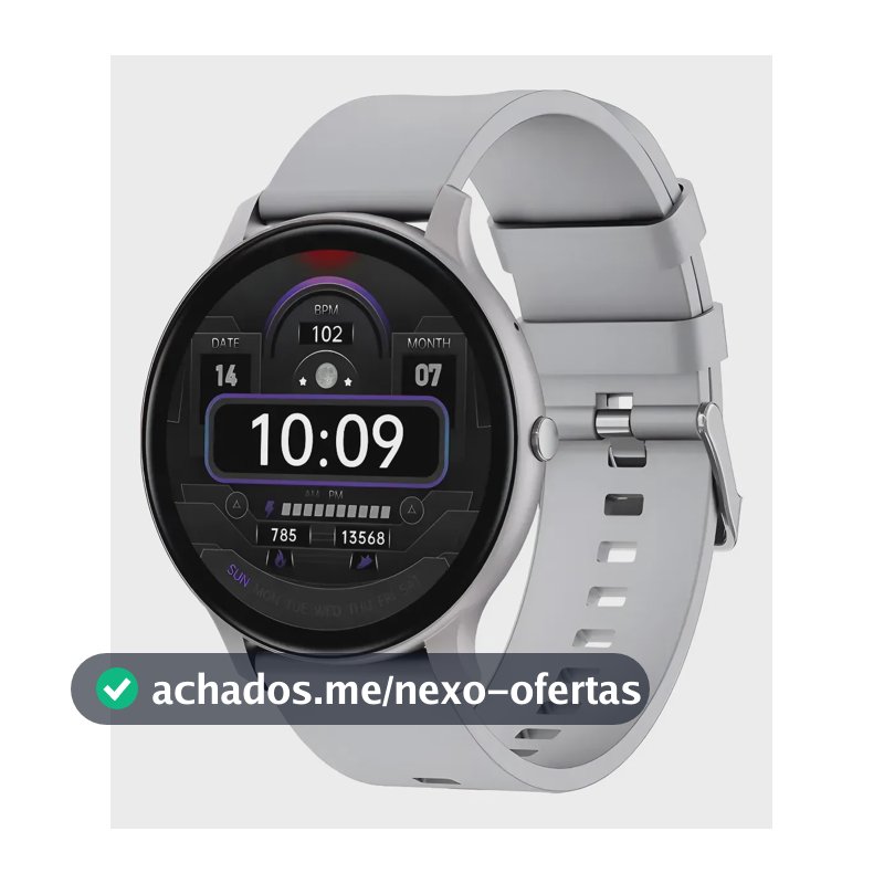 Smartwatch Eowihor X27 45 mm para Android e iOS, com Tela de 1.95", À Prova D'Água IP68 e Pulseira Milanese Cinza