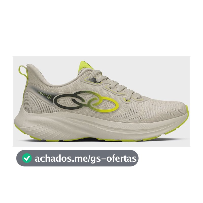 Tênis De Corrida Swift 5 Unissex Confortável - Olympikus Branco E Preto 38 Br