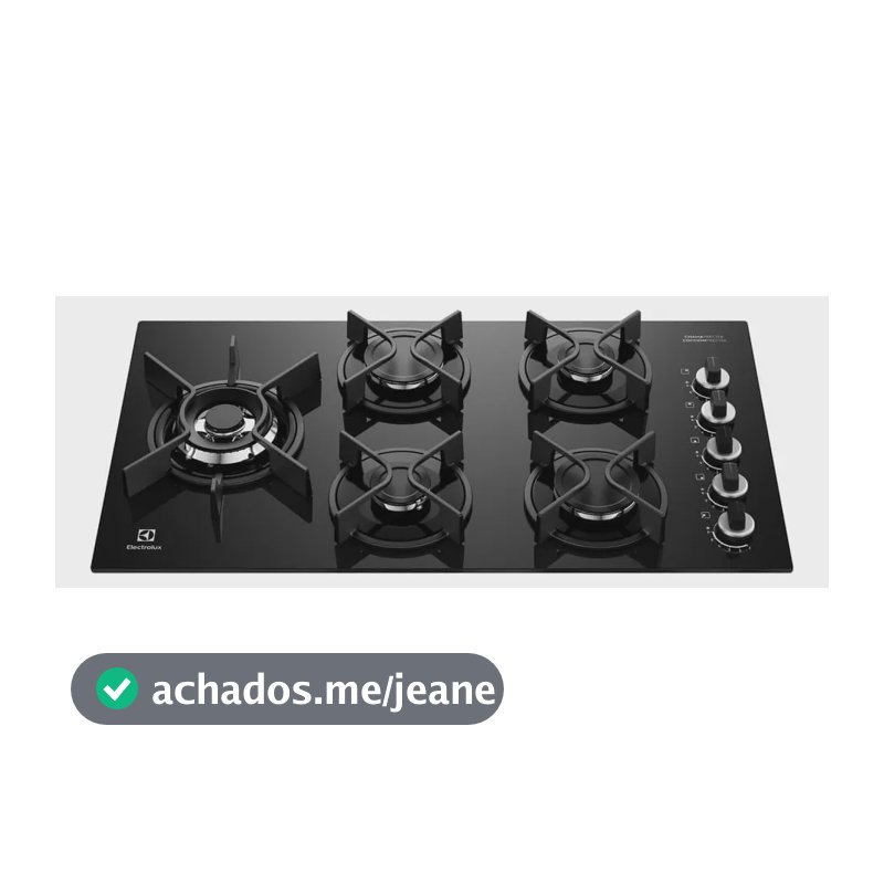 Cooktop 5 Bocas a Gás Electrolux Mesa Vidro Expert ChamaPrecisa e Grade Ferro Fundido (KE5GW) - Bivolt