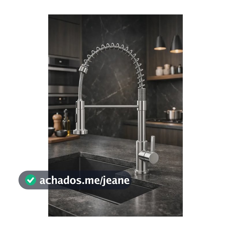 Torneira Cozinha Gourmet De Cozinha 360° Flexível 2 Jatos Mola Luxo Somente agua Fria