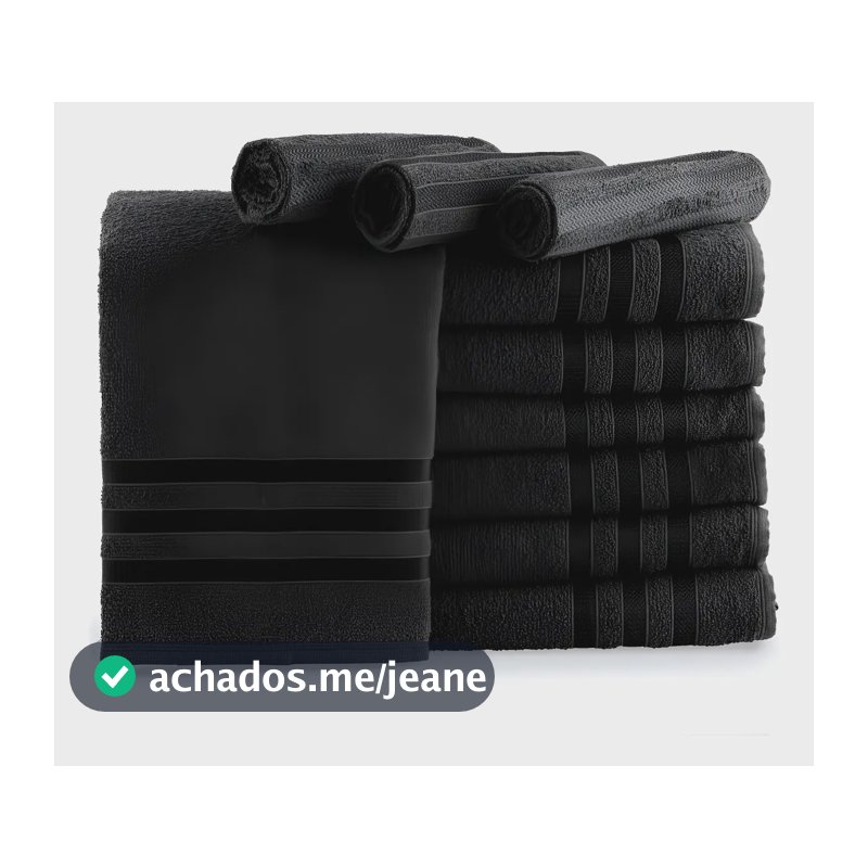 Kit 10 Toalhas De Rosto Para Salão 45x70 - Europa - Color Cor Preto