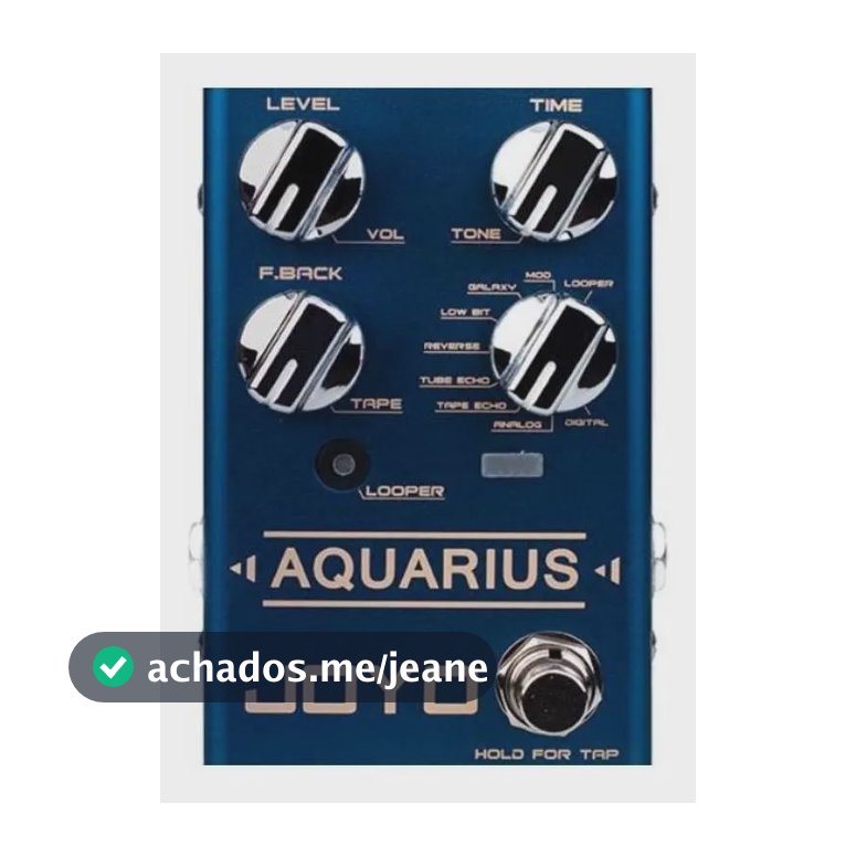 Pedal de Efeito Delay e Looper Joyo Aquarius R-07 Guitarra Azul