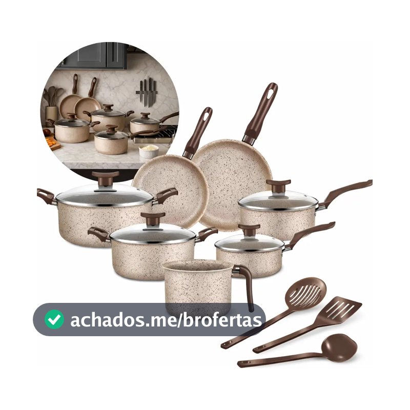 Conjunto de panelas antiaderente 10 peças Coffee cappuccino Imperial