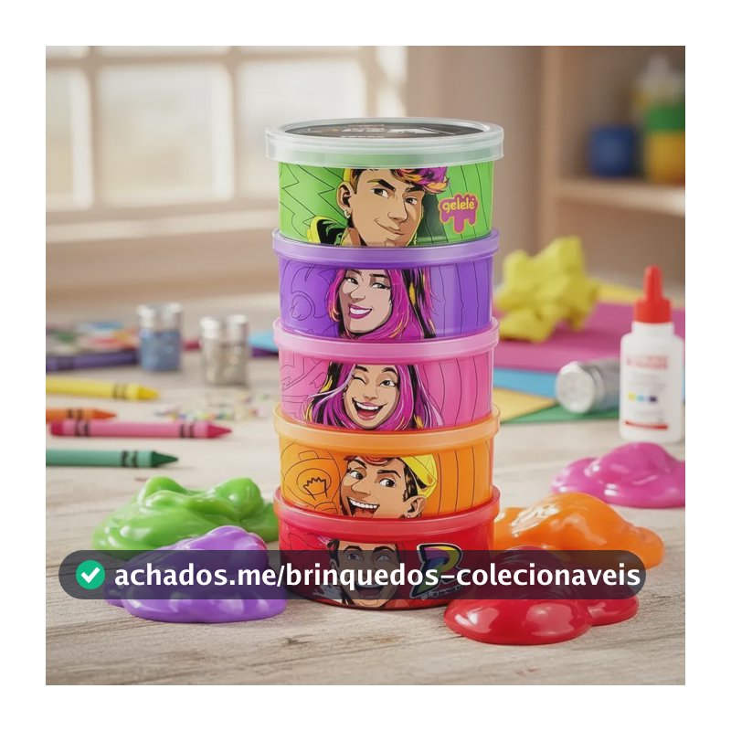 Slime Gelelé Torre 330g Dos Rosa Youtubers 5 Cores